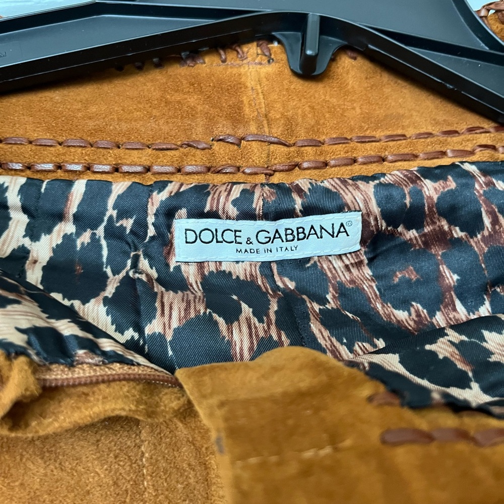Dolce & Gabbana Suede Leather Pants Made in Italy
